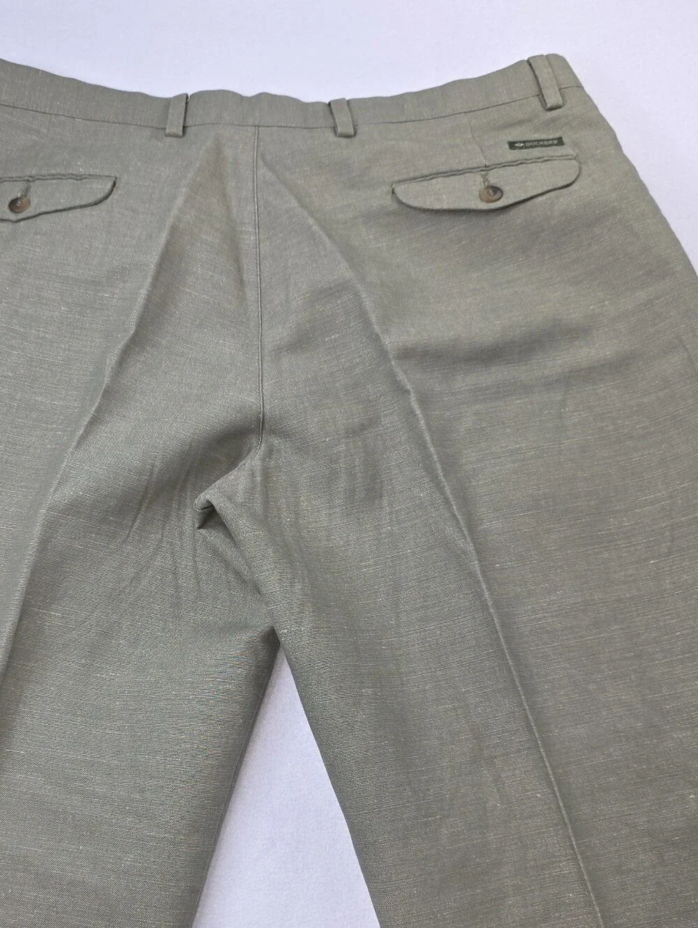 Dockers Khakis Men's Classic Pleated Dress Pants Green Size 38x30 CU-3730